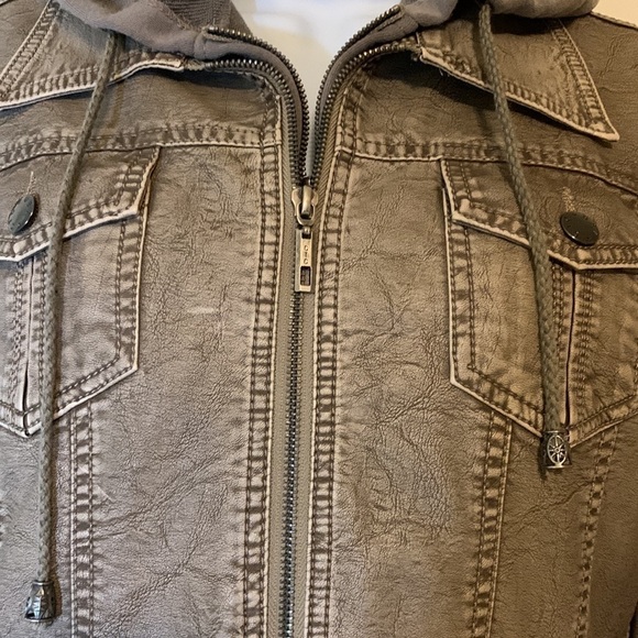 Come Together California CTC Vegan Leather Jacket with Knit Insert - Picture 8 of 15